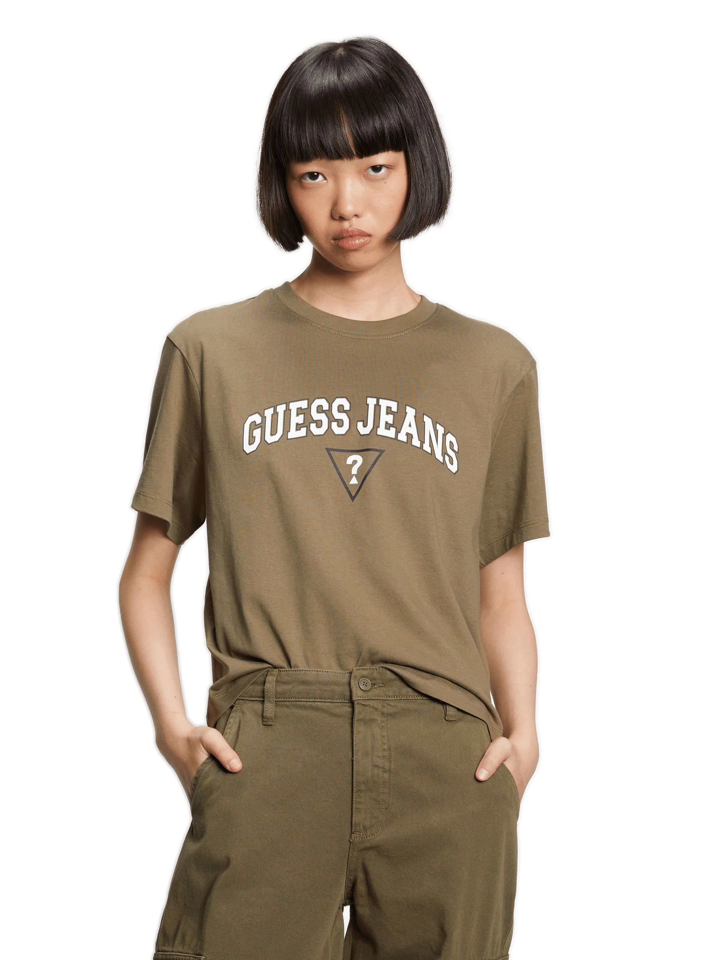 T-SHIRT EN COTON - GUESS pour FEMME | Printemps