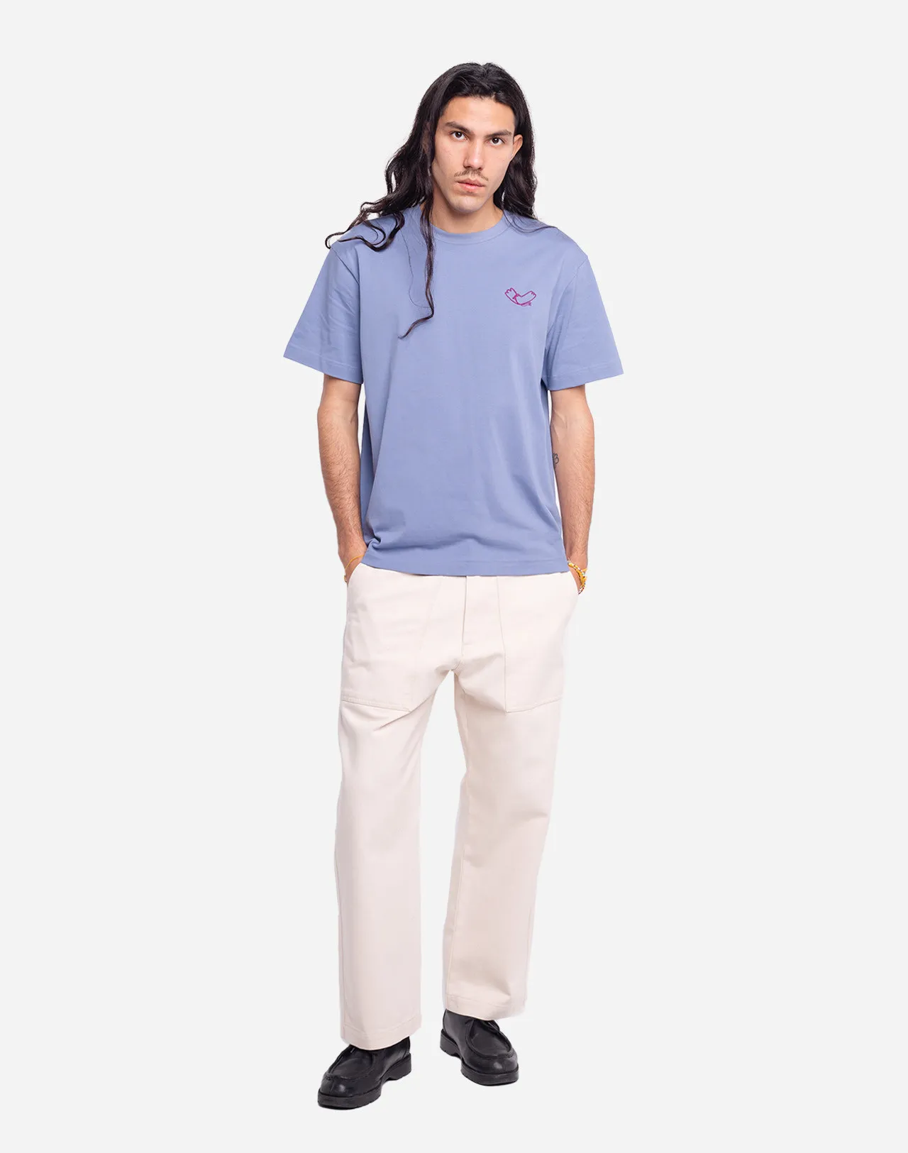 T-shirt Passarinho bleu azur ample Taille L Couleurs Bleu azur