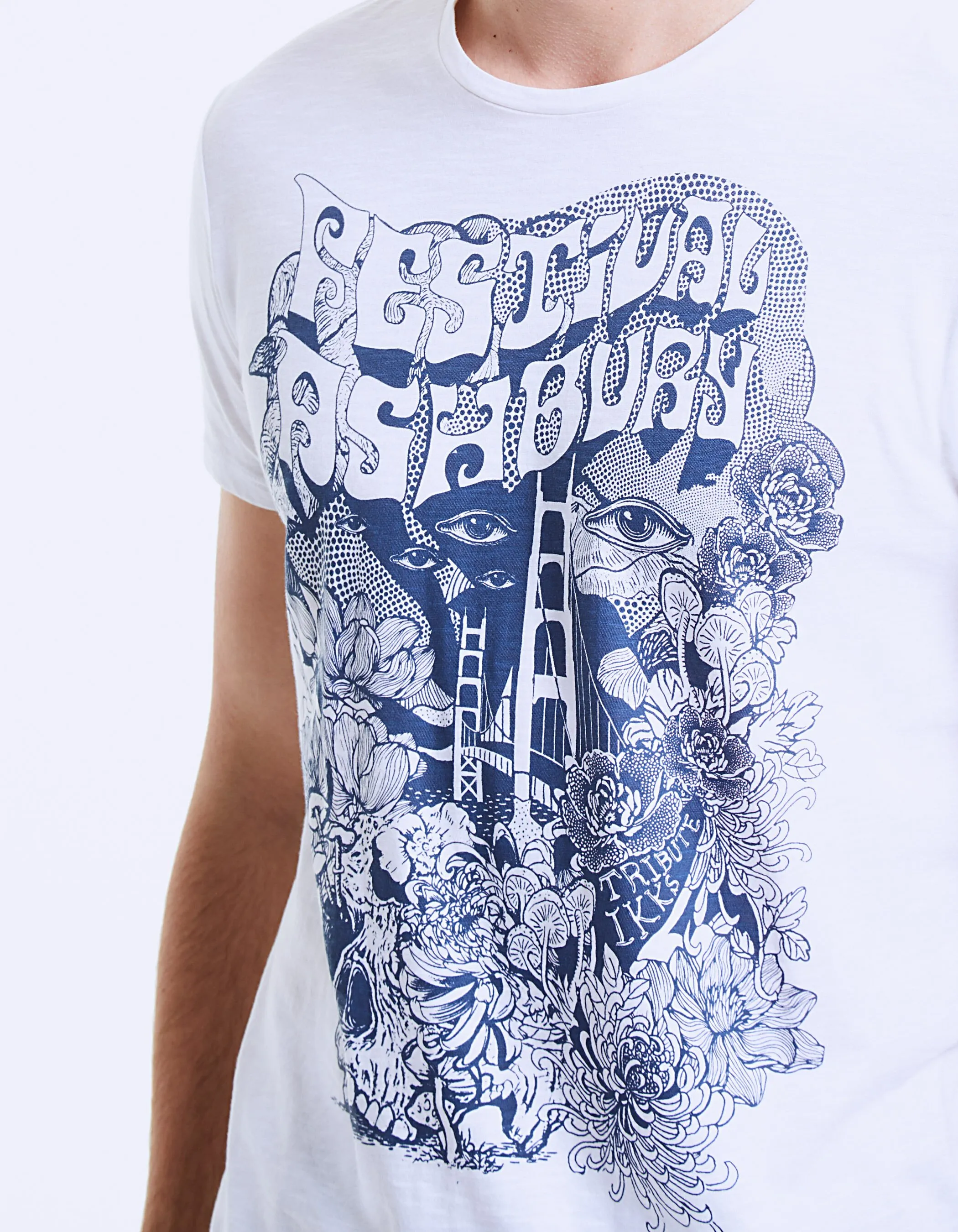 Tee-shirt blanc visuel Ashbury Homme