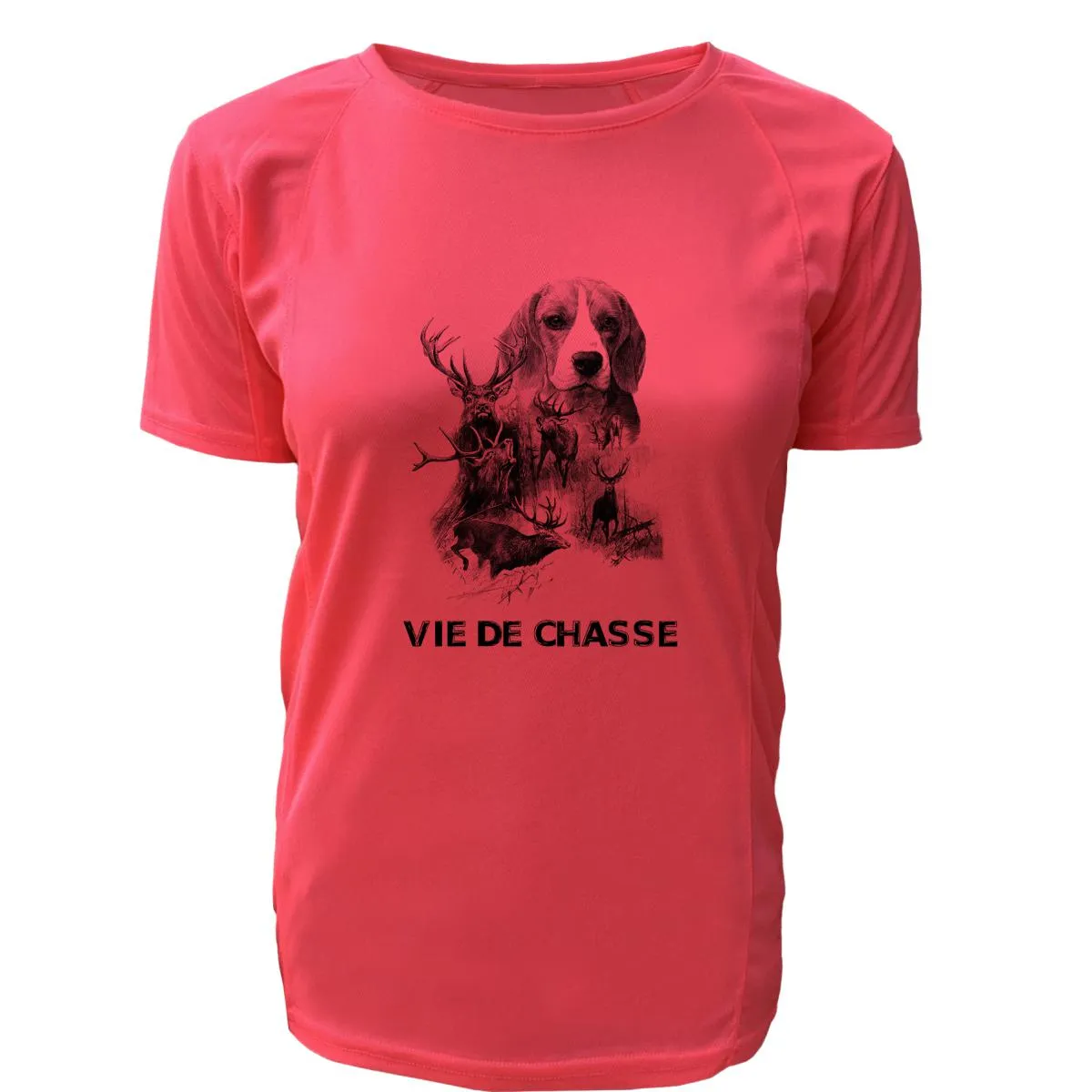 Tee-shirt Chasseresse beagle/cerf – Vie de chasse
