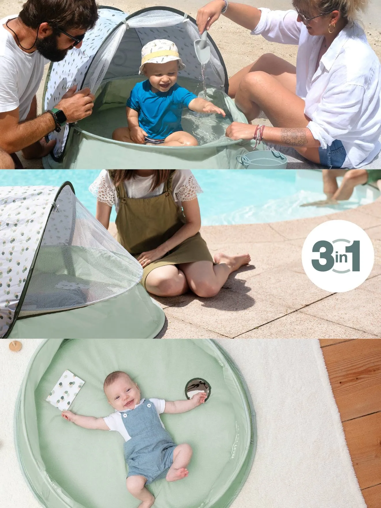 tente anti-UV UPF50+ pop-up Aquani BABYMOOV vert - Babymoov