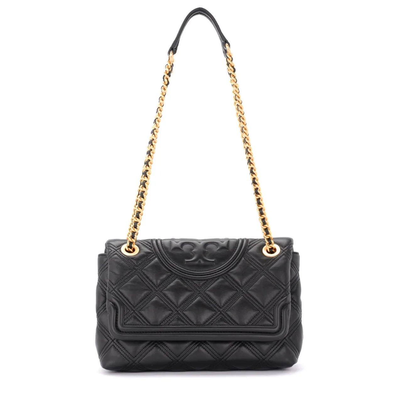 Tory Burch Sac à bandoulière Fleming en cuir matelassé noir