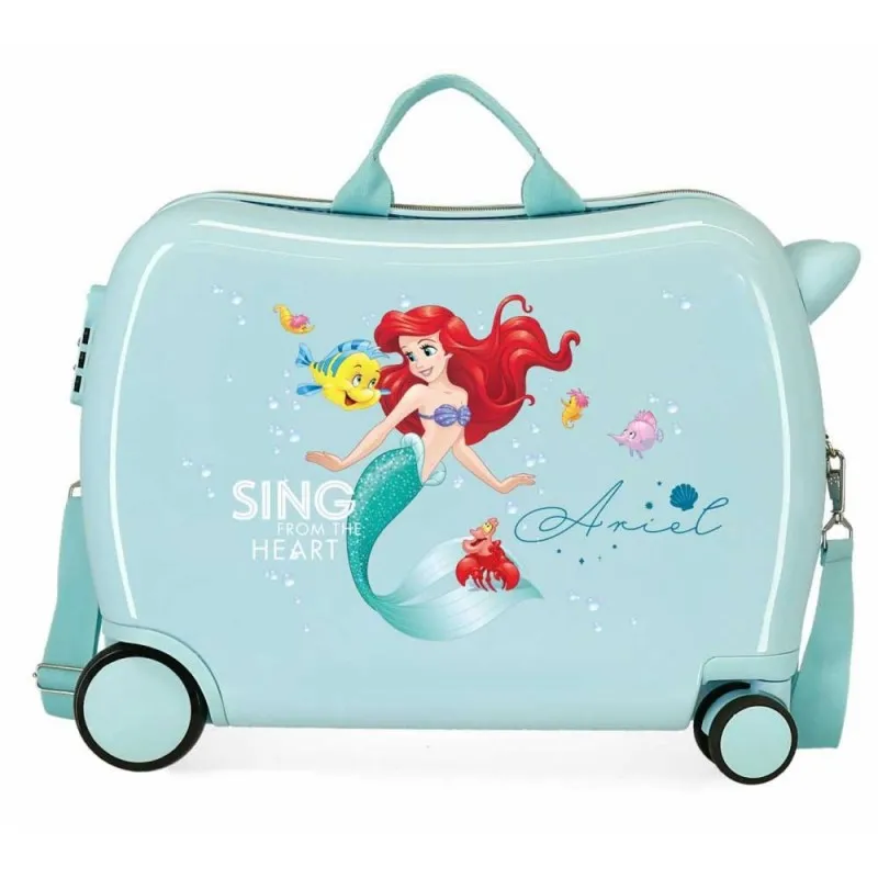Valise trotteur DISNEY Princess "Ariel" turquoise | Planetebag.com