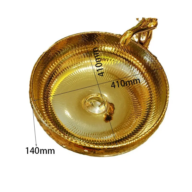 Vasque ronde dorée en céramique européenne pour balcon hôtel