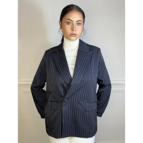 Veste Blazer Marine à rayure