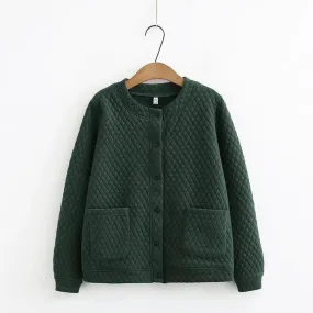 Veste Matelassée A Carreaux Vert